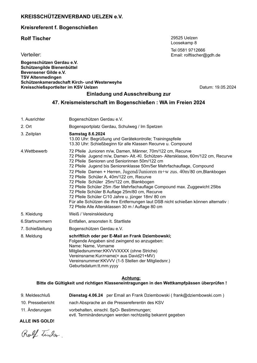 Ausschreibung WA im Freinen 2024